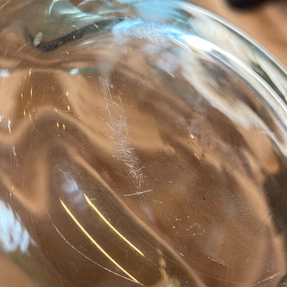 Vintage Heavy Orb Lens Cut Round Crystal Ball Rose Bowl 5.5"H Globe Vase - Picture 10 of 12